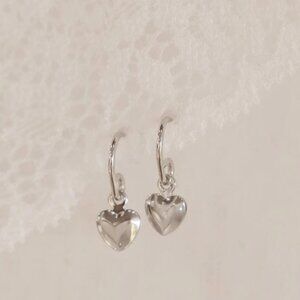 Brandy Melville Sterling Silver Heart Charm Earrings
